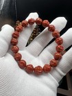 10 5mm 100  Natural Nanhong Agate Carved Maitreya Bracelet                               