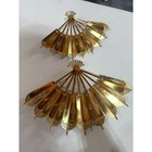 Gold Toned Metal Homco Fans Lot 4 Diamond Motif 2 Sizes