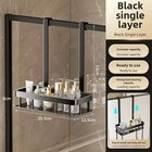 Over The Door Shower Caddy Hanging  Black Rustproof Shower Organizer Over The Do