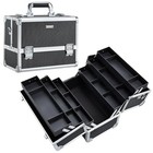  Makeup Train Case Makeup Case 12 6 Inch Large Cosmetic Box Organizer Black