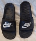 Nike Benassi Jdi Slides sandals Black white--logo swoosh--sz 8 Mens