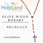 Rosary - Antique Olive Wood Rosary With Soil From Bethlehem  Certificate   Ve   