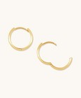14k Solid Yellow Gold Rounded Hoop Earrings 2mm Thick      10mm