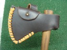 H   B Forge Tomahawk Small Camp Hawk Polled   Fancy Leather Sheath Hand Forged
