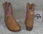 Cowboy Boots Toddler Kids Size Us 10 Tan Textured Faux Leather Glitter By Pawz