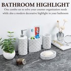Gray Resin Bathroom Accessory Set With Lotion Dispenser  Toothbrush Holder