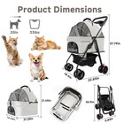 Pet Stroller Dog Cat Carrier 3 In 1 Foldable Detachable Small Animals Travel Gea