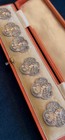 Art Nouveau Boxed Set Of 6 Silver Buttons Chester 1906 Walker   Hall
