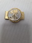 Money Clip Gold Plated Walking Eagle 1945 Liberty Half Dollar Vintage Coin