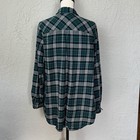 Isabel Maternity Green Black Plaid Flannel Tunic Dress Large Cotton Long Sleeve