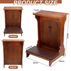 Prayer Bench Stool Solid Wood Prayer Kneeler With Shelf And Cushion Church Pr   