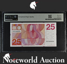 Netherlands Nederlandsche Bank 25 Gulden 1971 P 92a Unc Pmg 67 Epq 3rd Top Pop
