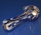 4  Glass Smoking Pipe Tobacco Hand Pipe Glass Bowl Gold Fumed Free Metal Screen