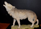 Resin Howling Wolf Figurine   Wolf Head W  Cub Wolves  2  13 x11  Large
