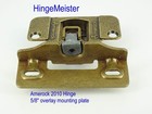 Amerock 2010 Hinge With 5 8  Base Plate - Burnish Brass Finish - 48mm Drilling -