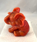 Vintage Elephant Candle Red 4 1 2 Inches High 1970s