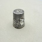 Vintage Sterling Silver Decorative Cat Kitten Filigree Swirl Thimble Sewing