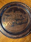 Vintage Jewish Jerusalem Souvenir Copper Wall Hanging Plate 8 5 