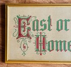 Antique Victorian Paper Punch Motto Sampler Framed East Or West Home Is Best