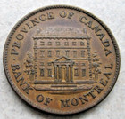 Canada Bank Of Montreal 1844 Half Penny Token  Wonderful High-grade Specimen