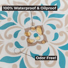 Round Vinyl Tablecloth Fitted Elastic Flannel Backed Table Cover Waterproof Pvc