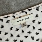 French Bulldog Cat Novelty Print Blouse Women s L Whimsical Animal Print