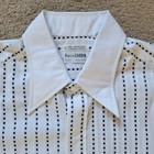 Vintage 70s Pierre Cardin French Cuff Dress Shirt Size 16-34 Dot Matrix Stripe