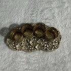 Vtg 70s Gold Tone Lipstick Holder 4 Slots Hollywood Regency Vanity Floral Ornate