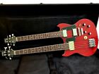 New Double Neck Bass guitar 4 6 String Vintage Style Electric Guitar   Hard Case
