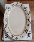 Western Branded Steak Platters-11 1 2 X 8   Beige Glaze Dark Brown Brands   Rope