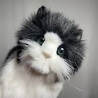 Hansa Cat Black And White Realistic Cat Plush 11  Suffed Animals Plush Toys