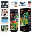 100 50 Aquarium Test Strips Fish Tank 7in1 Ph Water Test Strips Kit Freshwater  