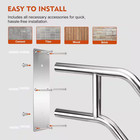24 In  304 Stainless Steel Wall Mount Handrail For 1 To 3 Steps Anti-slip Design
