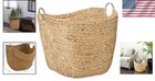Handmade Seagrass Storage Basket With Metal Handles - 21  Round  Elegant Decor