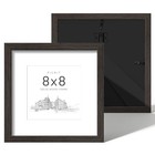 Picture Frame Set Of 2  Solid Wood And Black Backboard  8x8 Walnut Brown