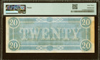 Pmg 63  T-67  20 1864 Confederate States Currency Banknote Civil War Confederacy
