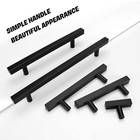 1-50x Modern Matte Black Square T Bar Handle Pull Kitchen bath Cabinet Hardware