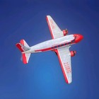 Schylling Friction Powered Tin Toy  spinning Propellors  Dc-3 Overseas Air Lines