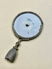 Antique Ornate Handheld Double Sided Vanity Mirror Gold Tone Art Deco Unique 