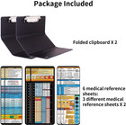 2pack Foldable Nurse Clipboard - Black Plastic Medical Clipboard With Pocket Siz