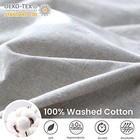  100  Washed Cotton Duvet Cover Set 3pcs With California King Light Grey