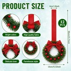 12 Pcs Christmas Wreath Set 5  Small Branch Bow Berry Hanger D  cor Window Door