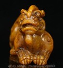 4 2  Old Chinese Natural Tianhuang Shoushan Stone Carved Auspicious Beast Statue