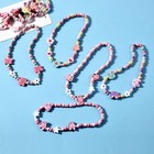 Wooden Kids Bracelet Necklace Set Colorful Cartoon Flowers Heart Design