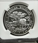 2012 Somali African Wildlife Elephant 100 Shilling 1oz  999 Silver Coin Ngc 69