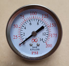 Air Compressor Pressure   Hydraulic Gauge 2  Face Side Mount 1 4  Npt 0-200 Psi
