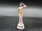 German Porcelain Pin Cushion Half Doll Bathing Beauty In Yellow Swimsuit
