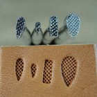 Craft Japan - Checkered Background Stamps  4-piece Set  Leather Stamping Tools 