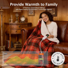 Heated Electric Blanket Twin Red Sherpa Plaid Throw With Auto Off 8 Heat Levels