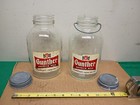 2pc Lot  Vintage Gunther Beer Baltimore Brewery Glass Growler Jars  w Zinc Lids